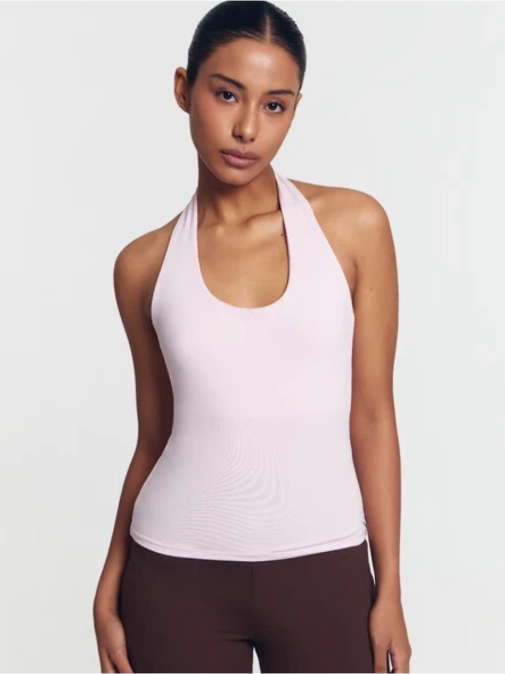 Pink Rose Light Pink Halter Tank Top